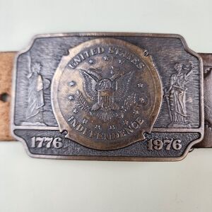 Vintage 1776–1976 Commemorative Belt Buckle - Antique Bronze Finish Zinc Alloy
